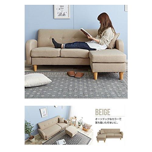 即納 大特価 リビングソファー ノーブランド品 3人掛け カジュアルソファ ベージュ Beige Spia 3p ベージュ カウチソファ トリプル 三人掛け ソファ ソファベッド