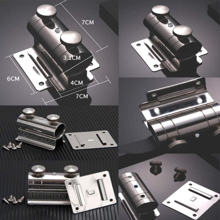 S Fields Inc ロッドホルダー クーラーボックス用 釣り ポールホルダー パラソル ステンレス製 ロッド保護付き ネジ付 2個