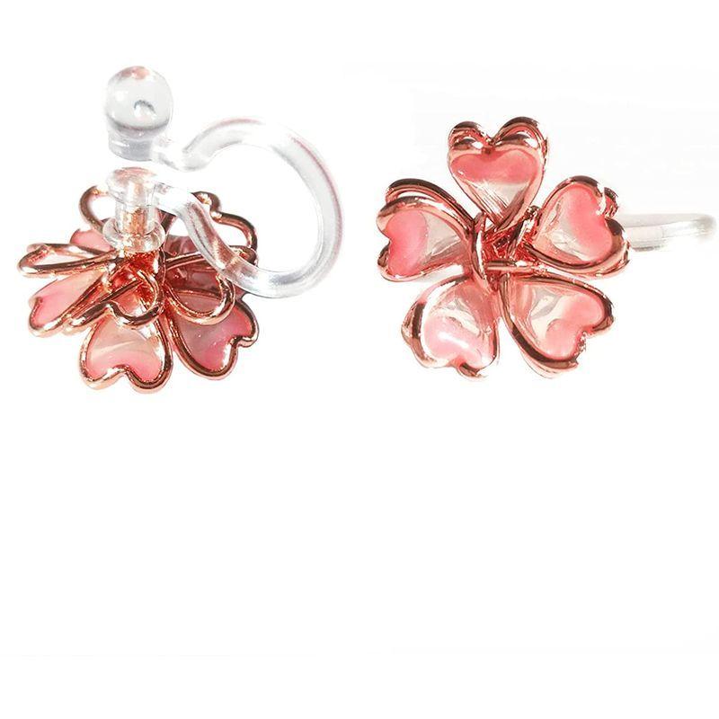 手数料安い レディースアクセサリー イヤリング ノンホールピアス レディース 樹脂イヤリング 人気 可愛い ピンク 桜 花 金属アレルギー対応 誕生日 バレンタインデー プレゼ Www Threeriversofs Com