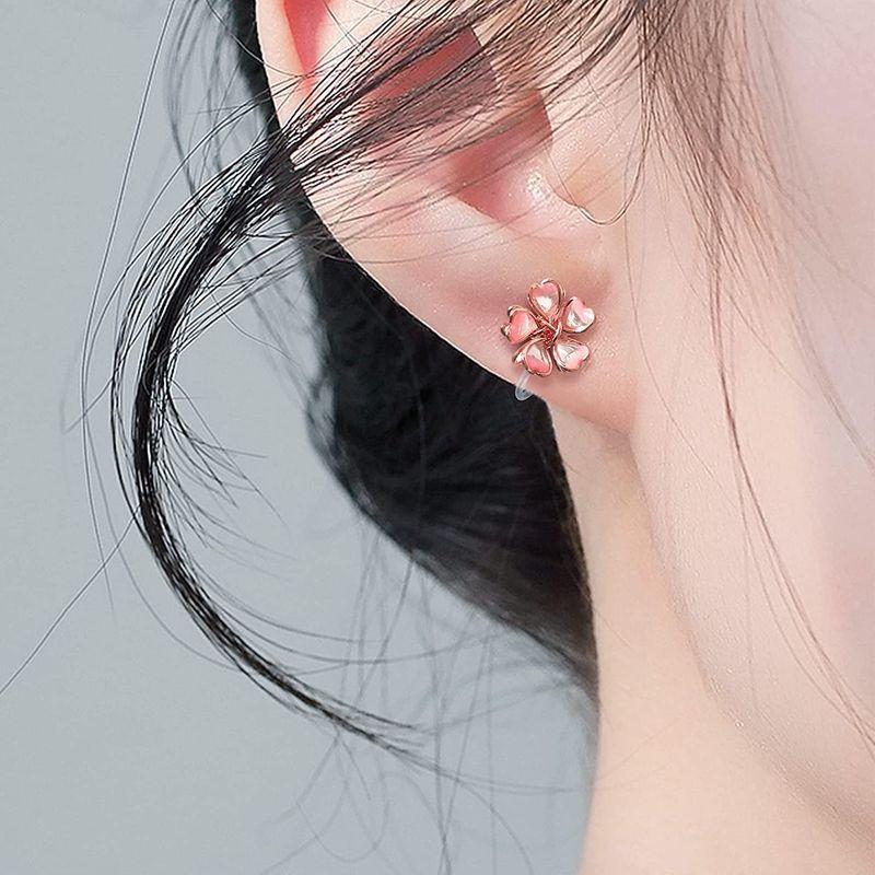 手数料安い レディースアクセサリー イヤリング ノンホールピアス レディース 樹脂イヤリング 人気 可愛い ピンク 桜 花 金属アレルギー対応 誕生日 バレンタインデー プレゼ Www Threeriversofs Com