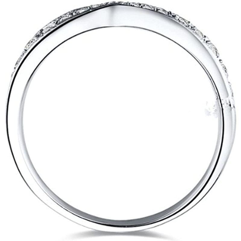 スターリングシルバーツイストデザインブランドリングジュエリーNSCDダイヤモンドホワイトゴールドメッキ結婚指輪リング女性