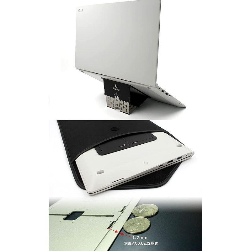 KAZARIKO ノートパソコン スタンド 超薄型 1.7ｍｍ 超軽量 136g Macbook PCスタンド 折りたたみ式 ラップトップ｜marketview｜05