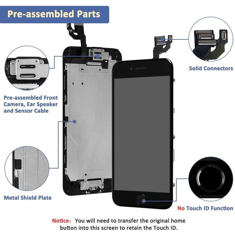Yodoit Iphone6 フロントパネル 画面 液晶 取り付け簡単化 ホームボタン スピーカー カメラ 近接センサーが含まれる 修理 スピーカーケーブル Gruporpf Com Br