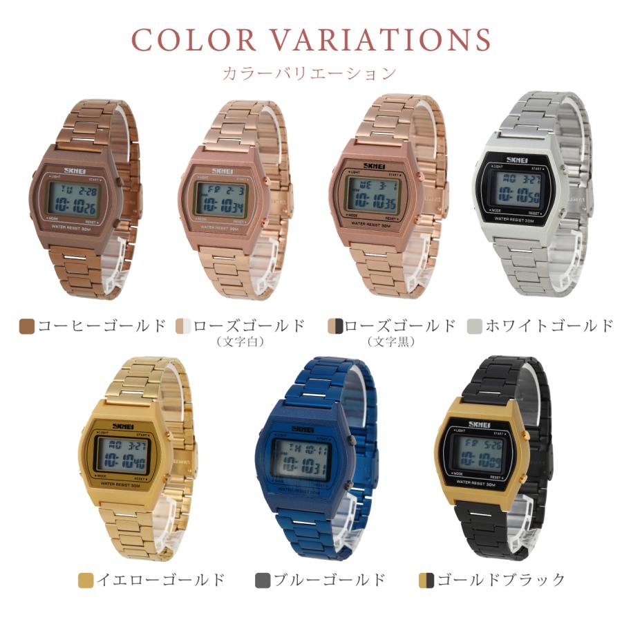 腕時計 デジタル レディース 防水 日付カレンダー ステンレス ベルト おしゃれ シンプル カジュアル かわいい ウォッチ 安い 送料無料 |  | 10