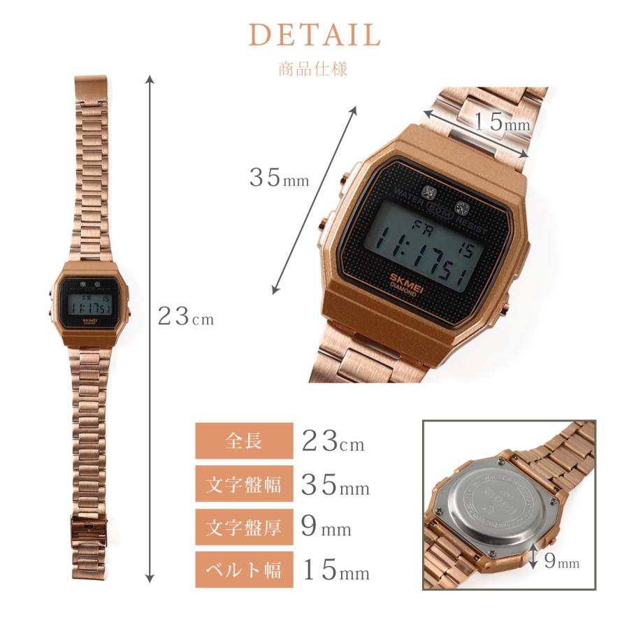 腕時計 デジタル レディース 防水 日付カレンダー ステンレス ベルト おしゃれ シンプル カジュアル かわいい ウォッチ 安い 送料無料 |  | 06