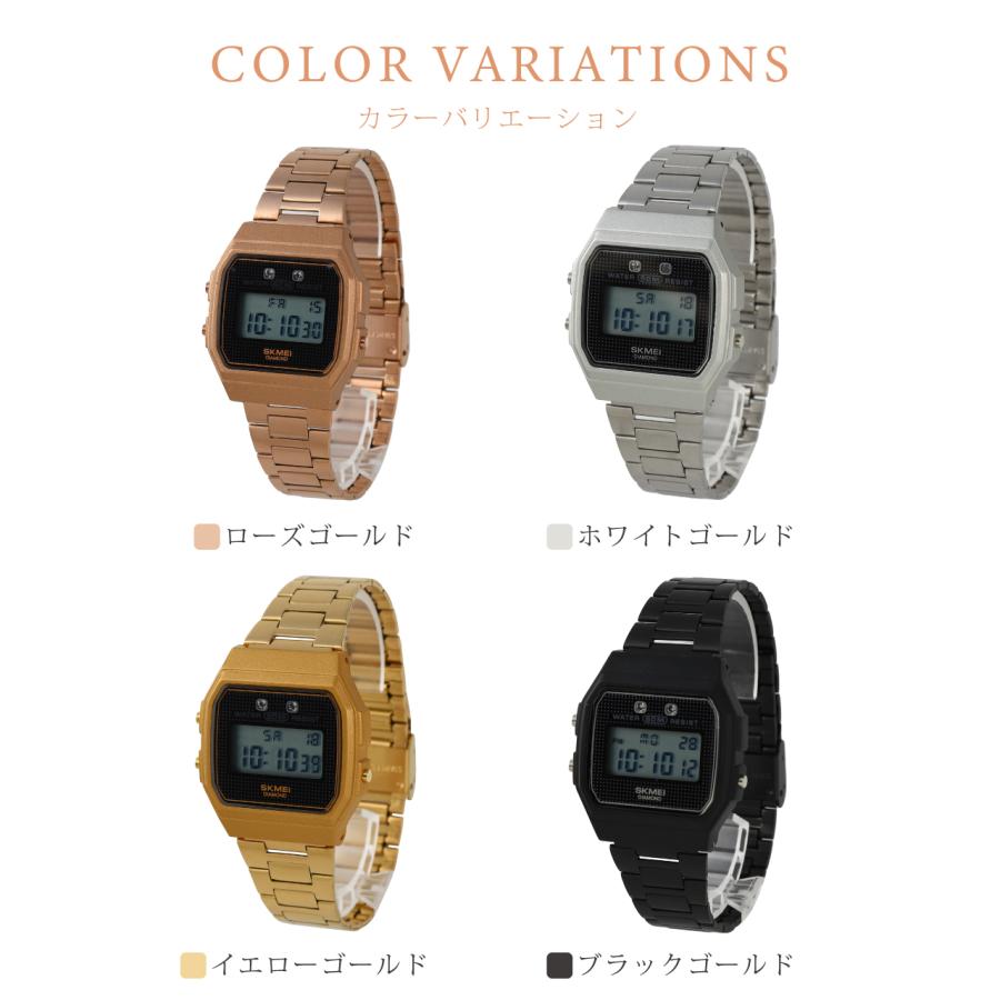 腕時計 デジタル レディース 防水 日付カレンダー ステンレス ベルト おしゃれ シンプル カジュアル かわいい ウォッチ 安い 送料無料 |  | 07