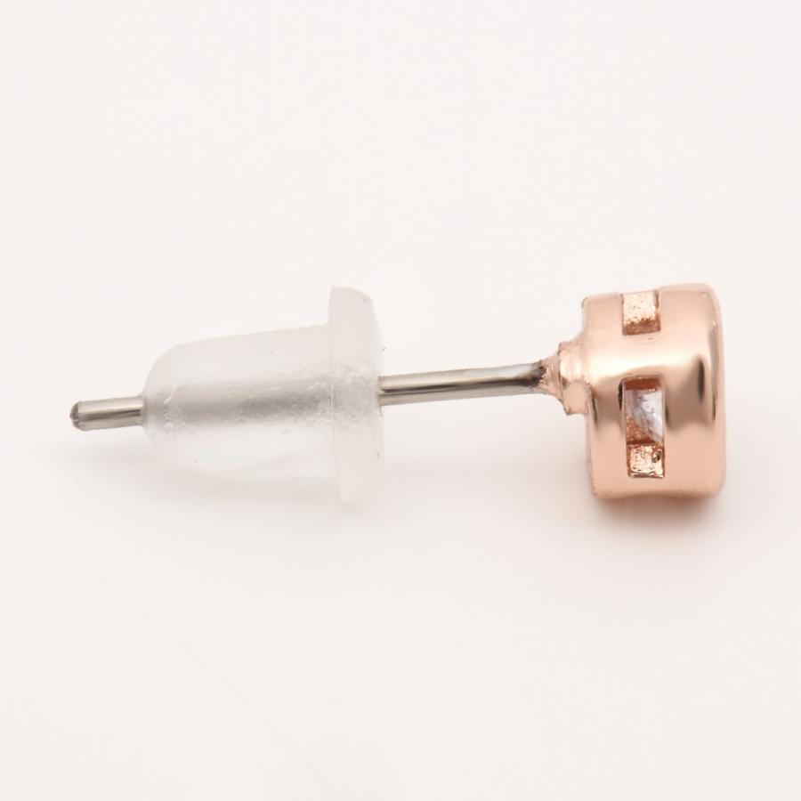 SWAROVSKI ピアス スワロフスキー 一粒 18金 ピンクゴールド CZ