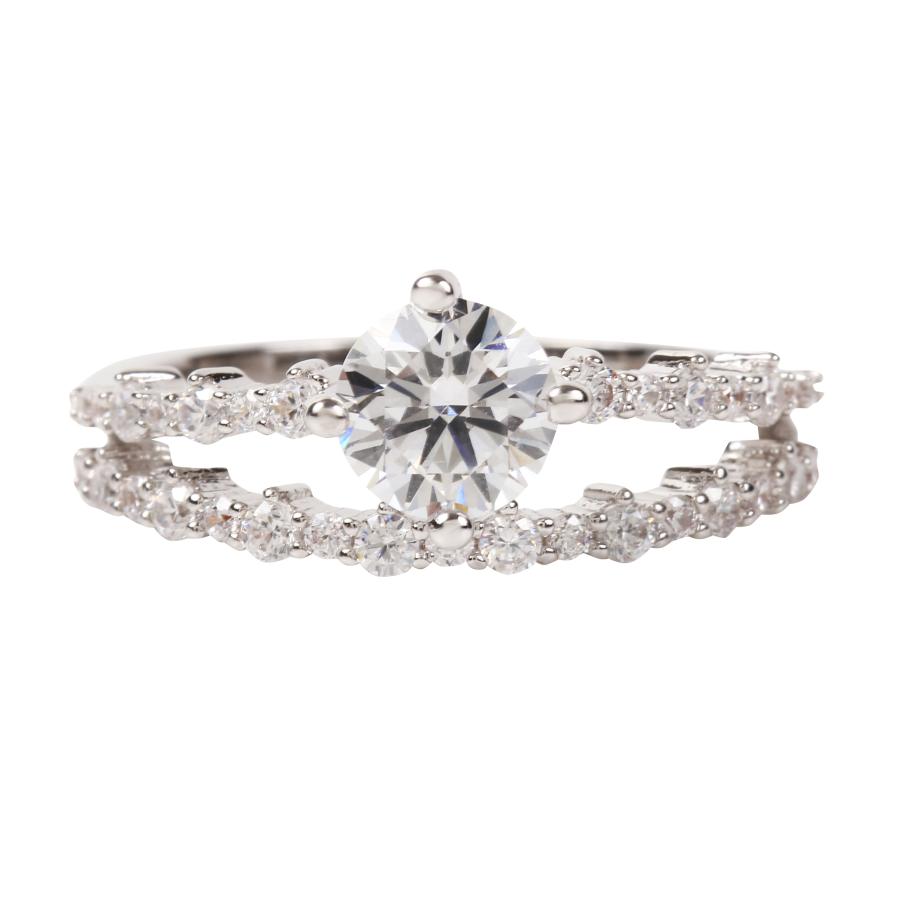 SWAROVSKI（スワロフスキー） 指輪 リング レディース 二連 プラチナ