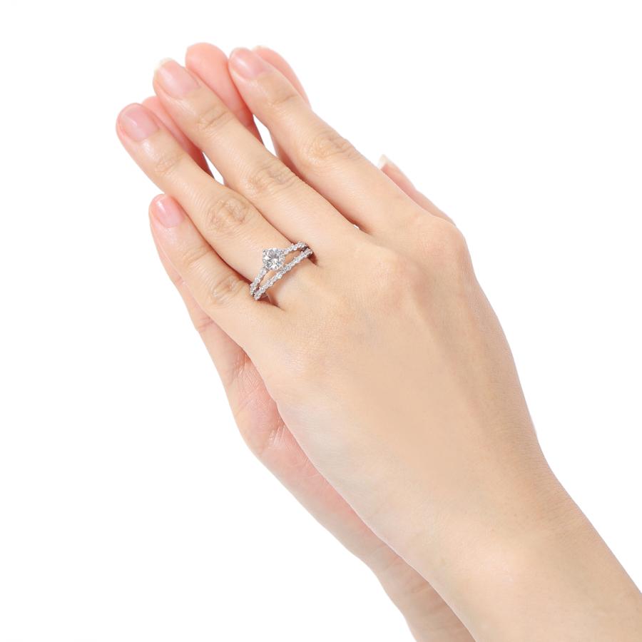 SWAROVSKI（スワロフスキー） 指輪 リング レディース 二連 プラチナ