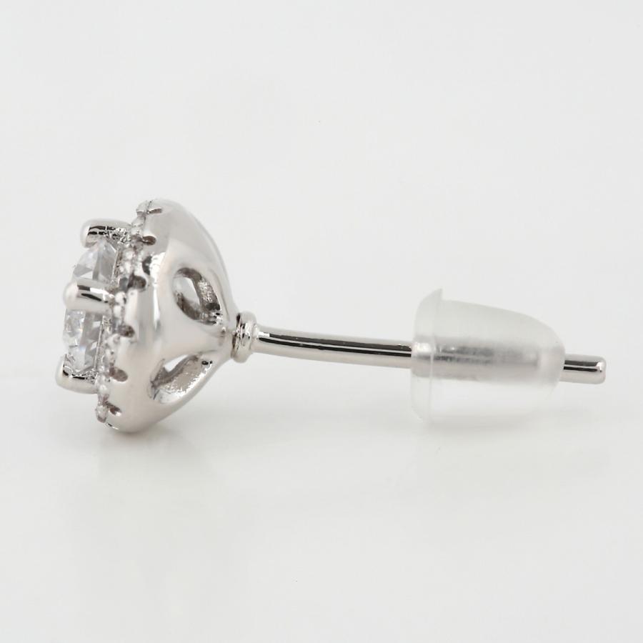SWAROVSKI ピアス スワロフスキー 一粒 プラチナ ホワイトゴールド CZ 