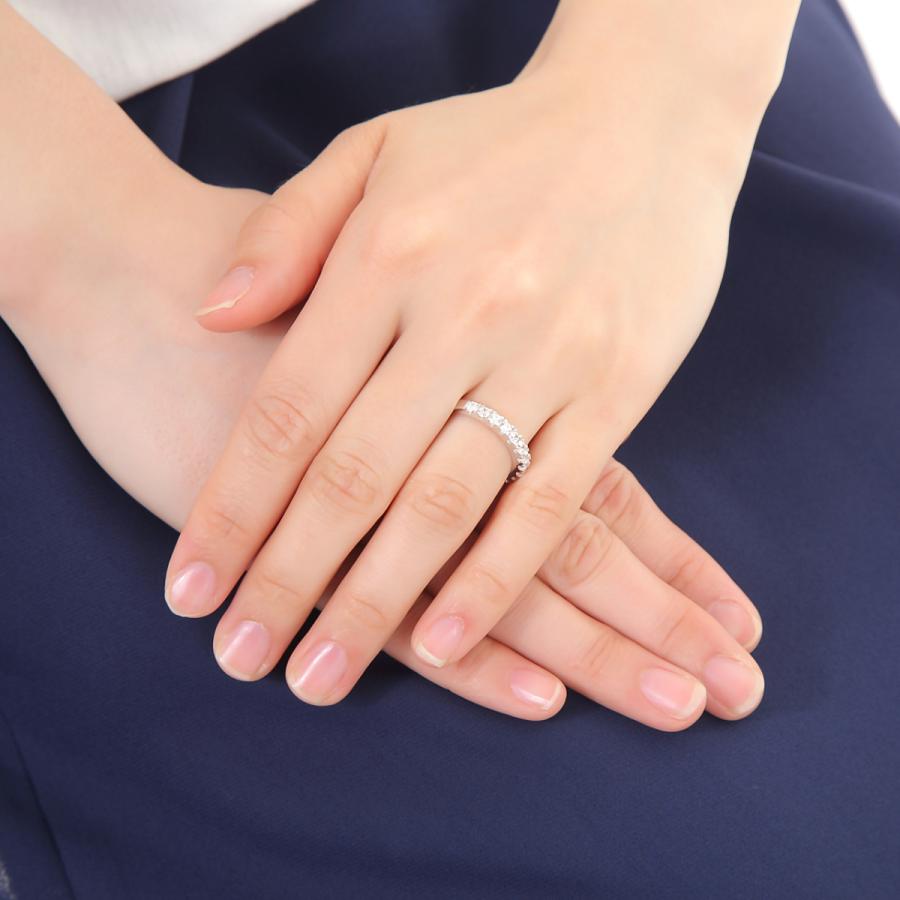 e.m. SILVER925 ジルコニアボール一文字リング ハーフエタニティ e.m. SILVER925 ジルコニアボール一文字リング ハーフエタニティ