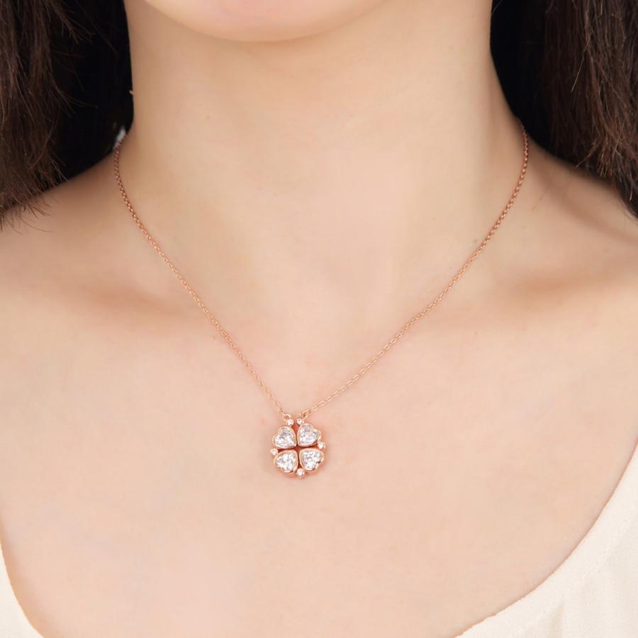 SWAROVSKI ネックレス スワロフスキー ハート 四つ葉 18金 SWAROVSKI ネックレス スワロフスキー ハート 四つ葉 18金