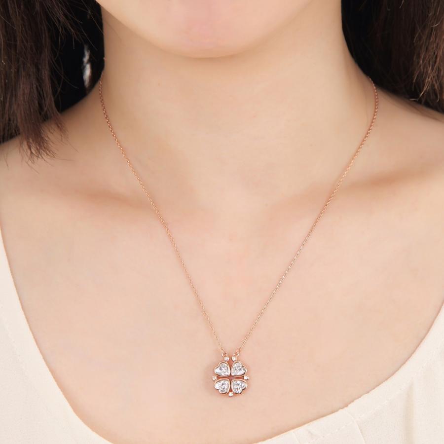SWAROVSKI ネックレス スワロフスキー ハート 四つ葉 18金 SWAROVSKI ネックレス スワロフスキー ハート 四つ葉 18金