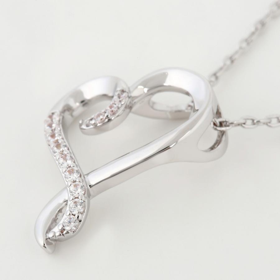 SWAROVSKI ネックレス スワロフスキー ハート プラチナ 18金
