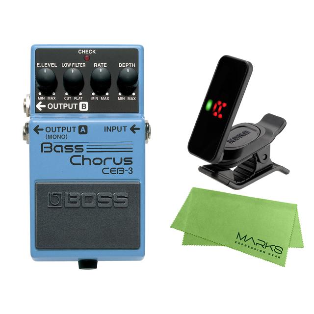 BOSS Bass Chorus CEB-3 + KORG Pitchclip 2 PC-2 + マークスオリジナルクロス セット　コンパクトエフェクター