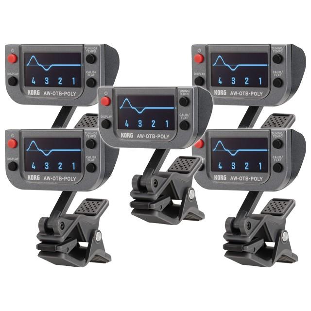 【まとめ買い】KORG AW-OTB-POLY ５個セット　ベース専用クリップチューナー[OTBGR01]