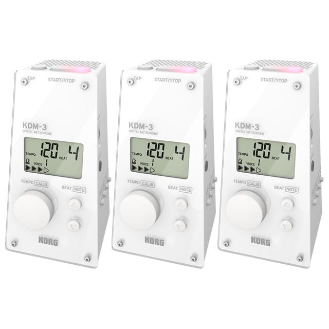 【まとめ買い】KORG KDM-3 WH ホワイト ３個セット　デジタル・メトロノーム