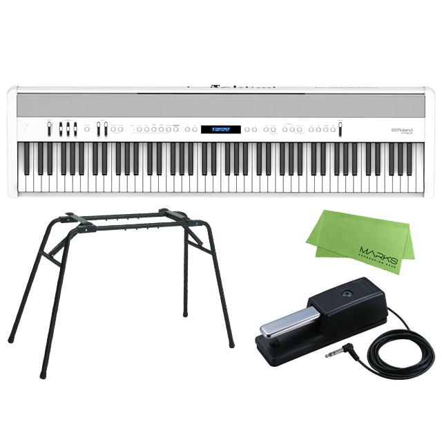 Roland FP-60X-WH + KS-12 + マークスミュージック オリジナルクロス セット　デジタルピアノ [宅配便]