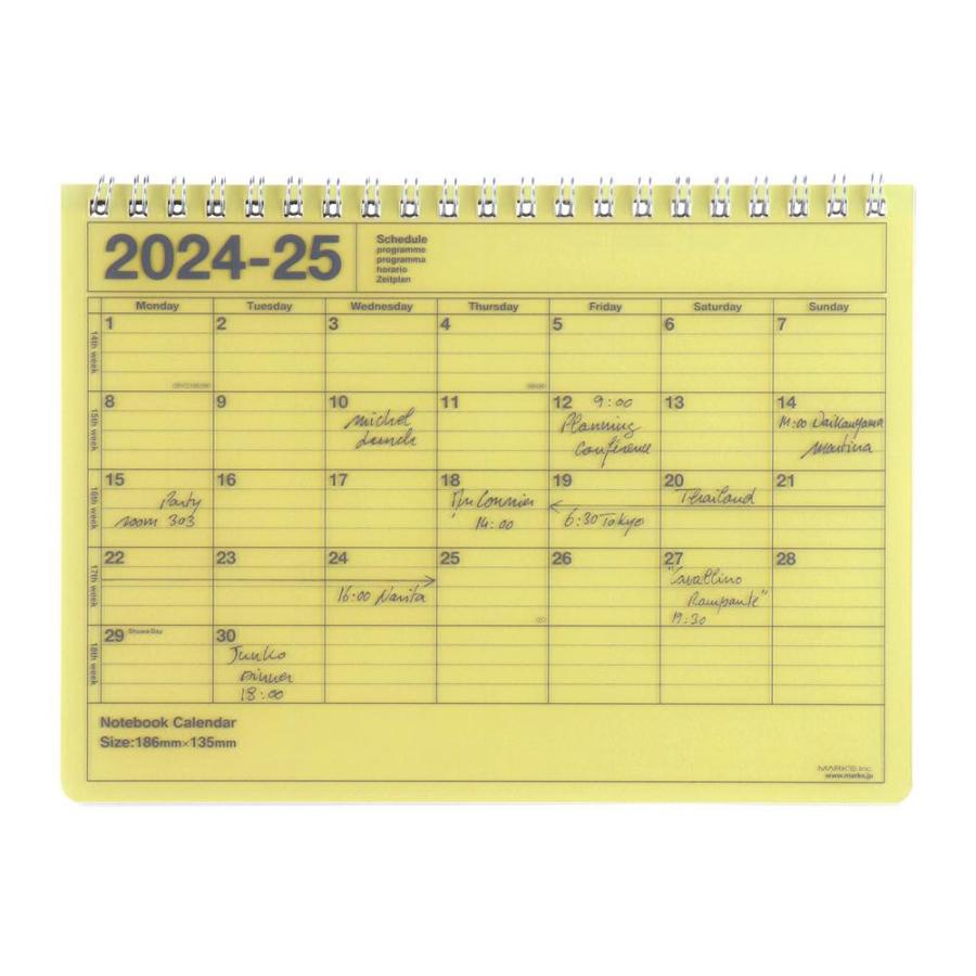 手帳 2024 スケジュール帳 2024年4月始まり 月間ブロック B6 ノートブックカレンダー・S マークス｜marks｜09