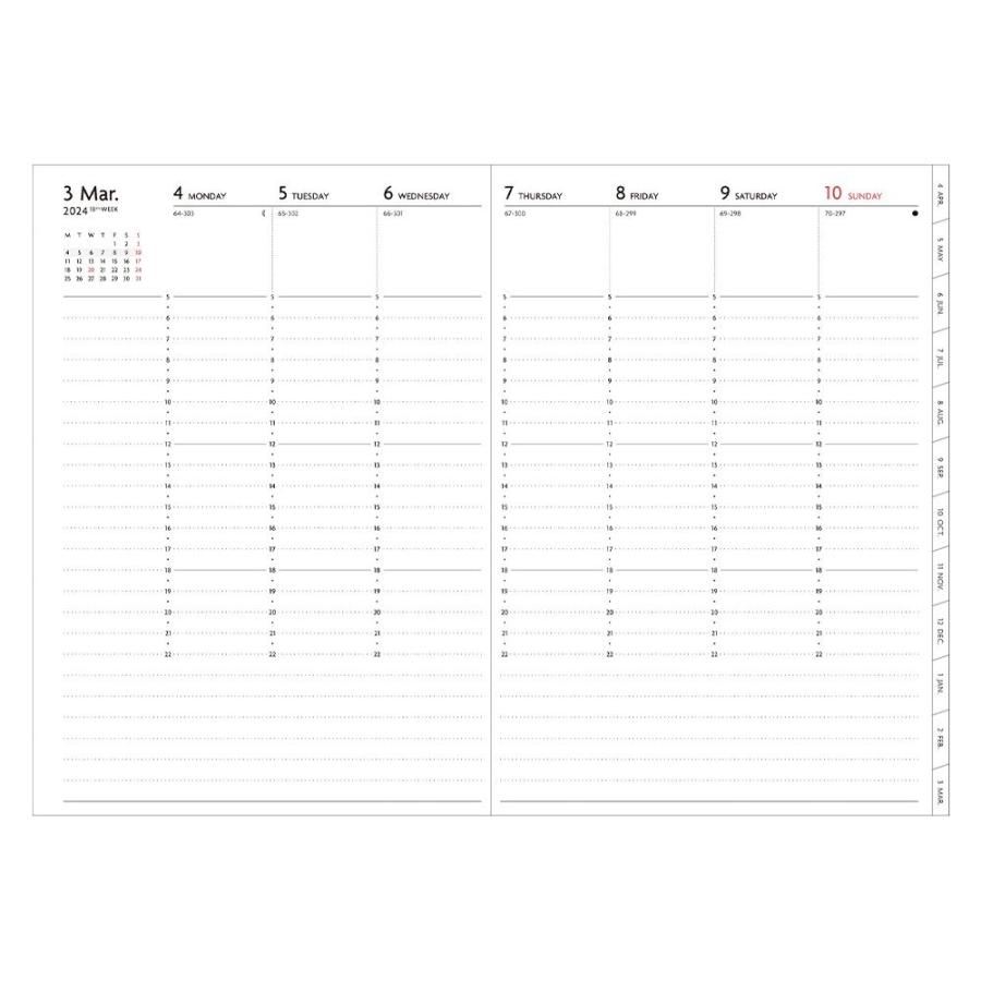 直営店限定 手帳 2024 スケジュール帳 2023年12月始まり 週間バーチカル A5正寸 リフィル EDiT マークス｜marks｜02