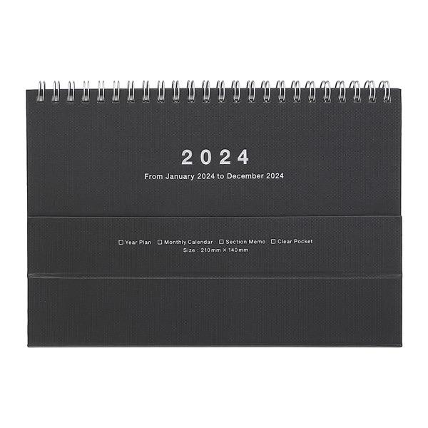 手帳 2024 スケジュール帳 2024年1月始まり 月間ブロック A5正寸 ノートブックカレンダー・マグネット マークス｜marks｜02