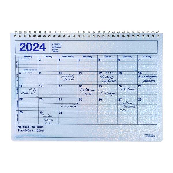 手帳 2024 スケジュール帳 2024年1月始まり 月間ブロック B5変型 ノートブックカレンダー・M マークス｜marks｜02