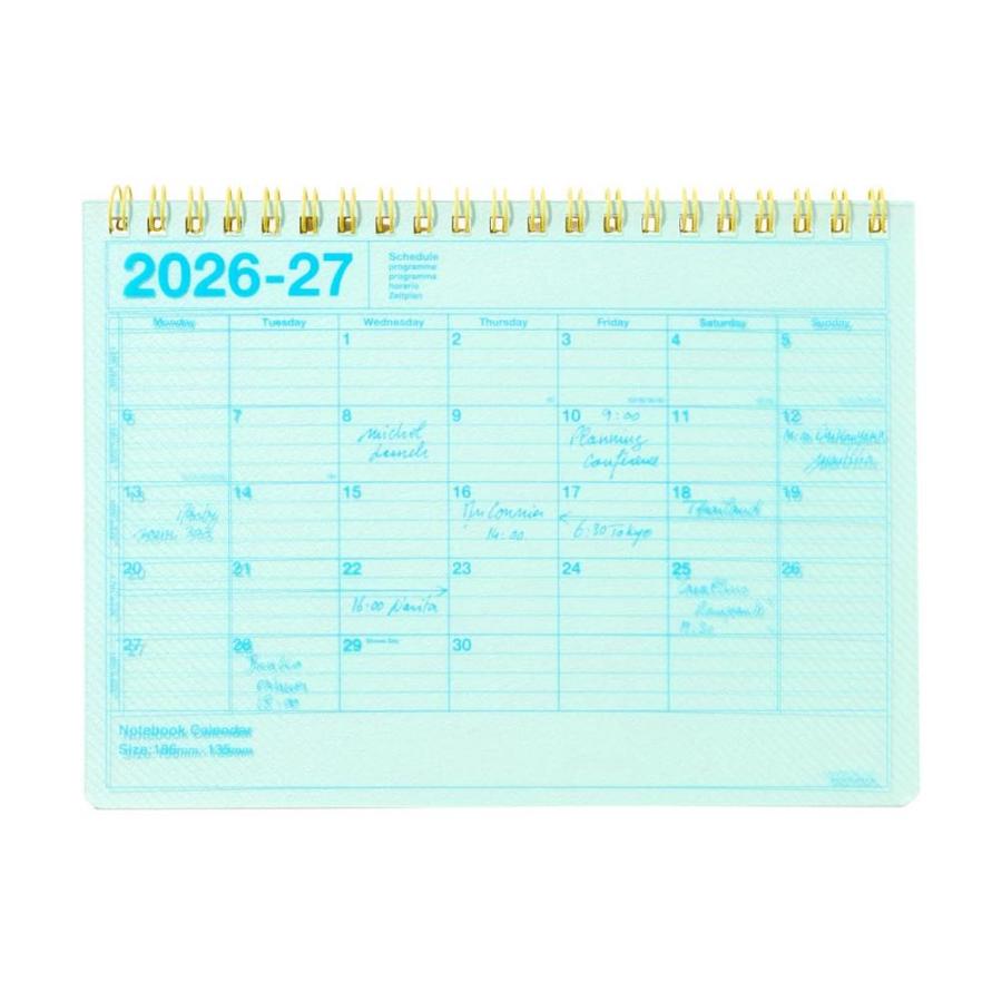 マークス 手帳 2026 スケジュール帳 2026年4月始まり 月間ブロック B6変型 ノートブックカレンダー・S 高級画用紙 書きやすい コンパクト メモ付き | MARK'S | 09