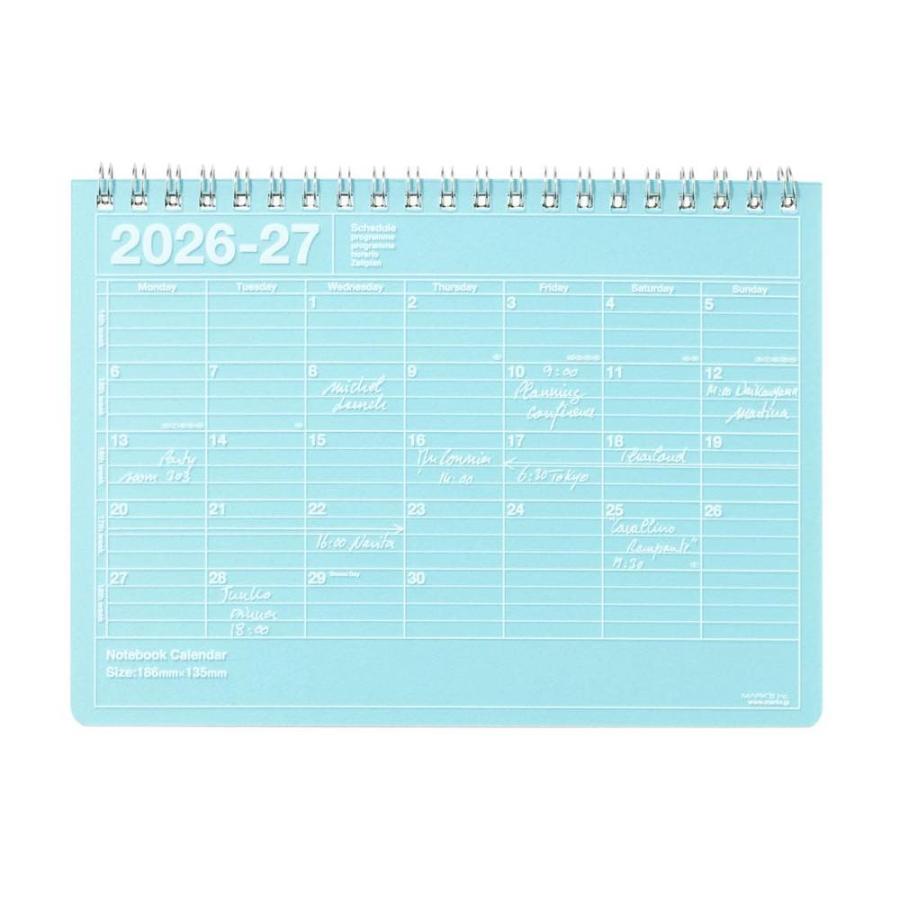 マークス 手帳 2026 スケジュール帳 2026年4月始まり 月間ブロック B6変型 ノートブックカレンダー・S 高級画用紙 書きやすい コンパクト メモ付き | MARK'S | 01