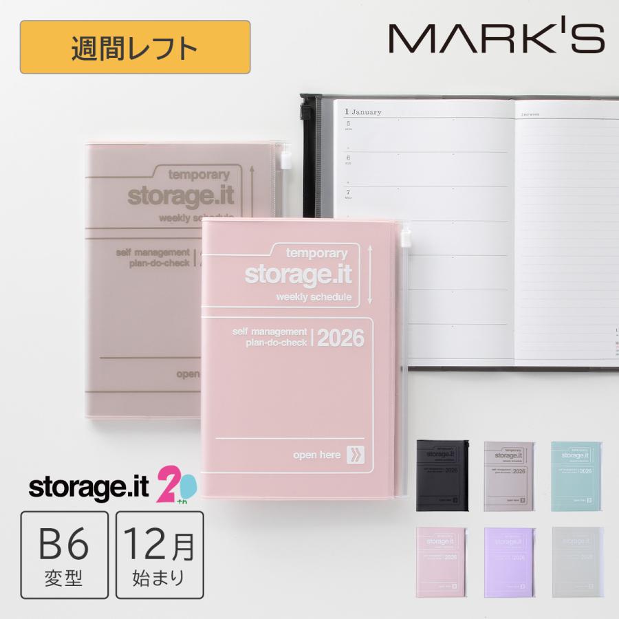 MARK'S 手帳 2026 スケジュール帳 2025年12月始まり 週間レフト
