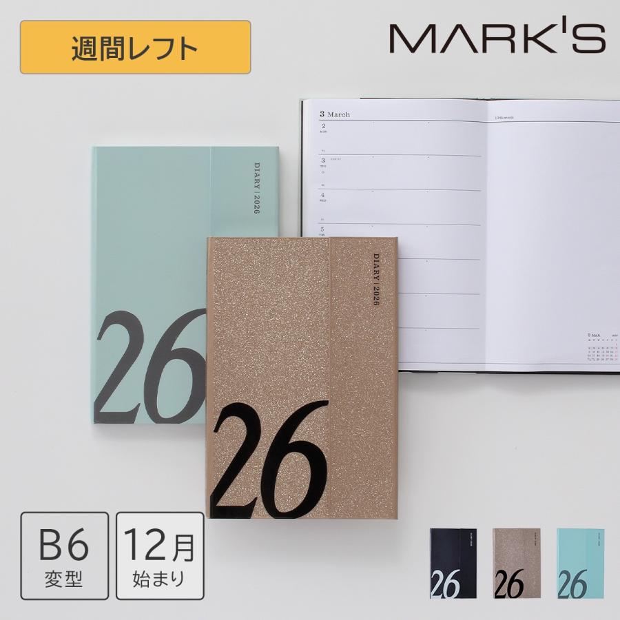 MARK'S 手帳 2026 スケジュール帳 2025年12月始まり 週間レフト