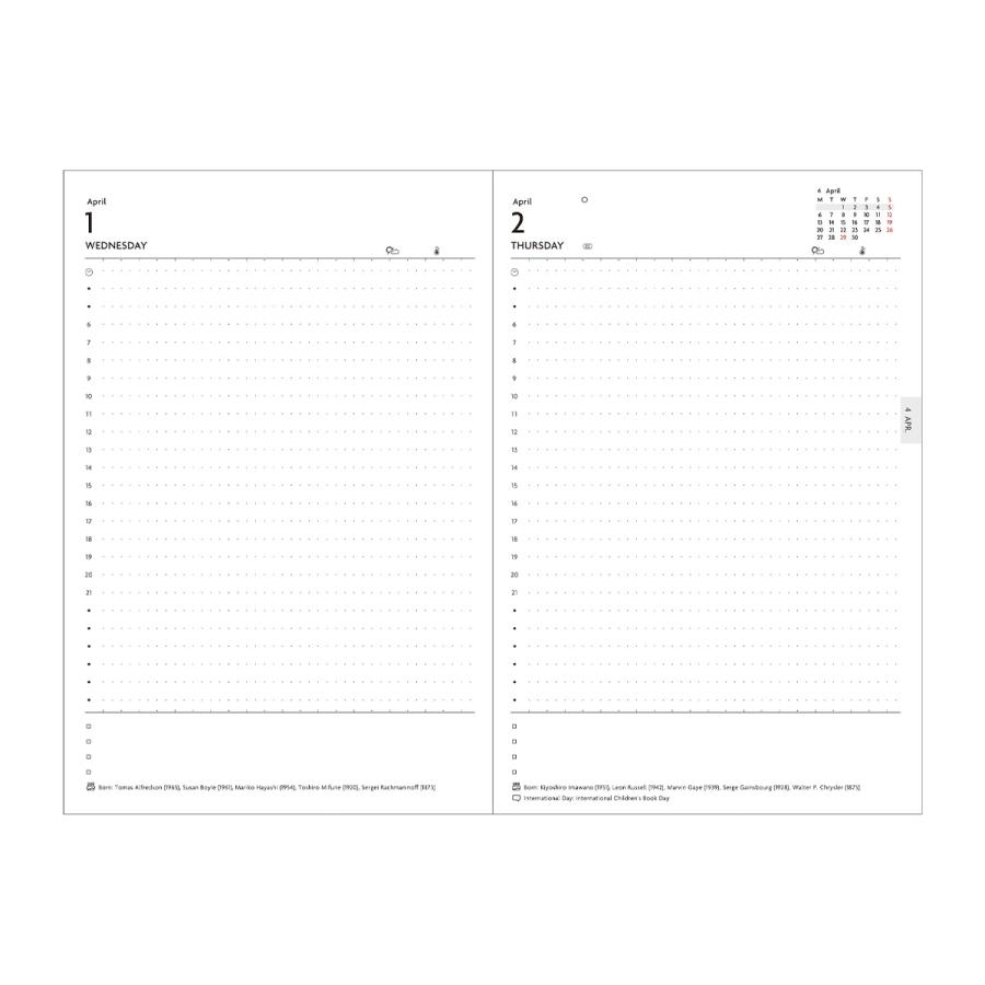 MARK'S 手帳 2026 スケジュール帳 2026年1月始まり 1日1ページ