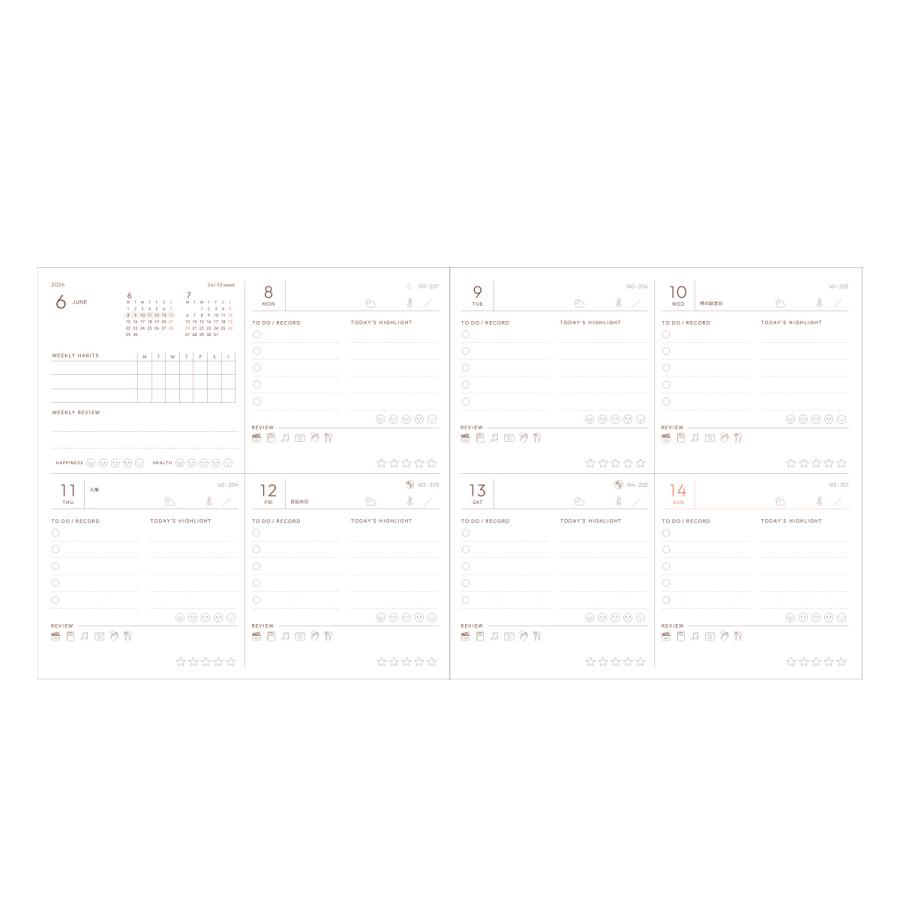 MARK'S（マークス） 手帳 2026 スケジュール帳 2025年12月始まり 週間