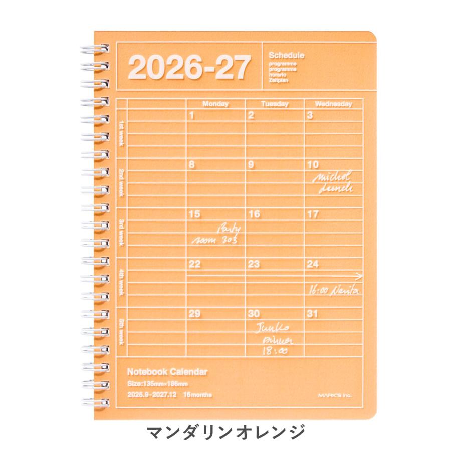 MARK'S（マークス） 手帳 2027 スケジュール帳 2026年9月始まり 月間
