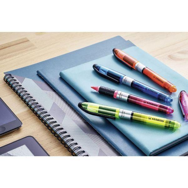ナビゲーター 蛍光ペン 水性蛍光インク 直液式 4mm/1mm チーゼル型チップ キャップ式/STABILO(スタビロ) ブルー グリーン オレンジ ピンク | STABILO | 10