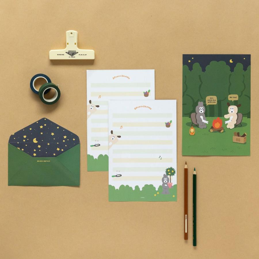 ブランチブラザー レターセット 犬 アニマル マスコット 手紙 封筒セット 韓国雑貨 ROMANE Brunch Brother キャラクター かわいい プレゼント ギフト | MARK'S | 10