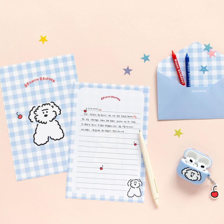 ブランチブラザー レターセット 犬 アニマル マスコット 手紙 封筒セット 韓国雑貨 ROMANE Brunch Brother キャラクター かわいい プレゼント ギフト | MARK'S | 12