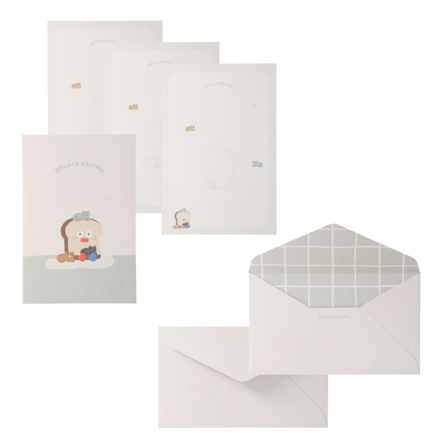 ブランチブラザー レターセット 犬 アニマル マスコット 手紙 封筒セット 韓国雑貨 ROMANE Brunch Brother キャラクター かわいい プレゼント ギフト | MARK'S | 02