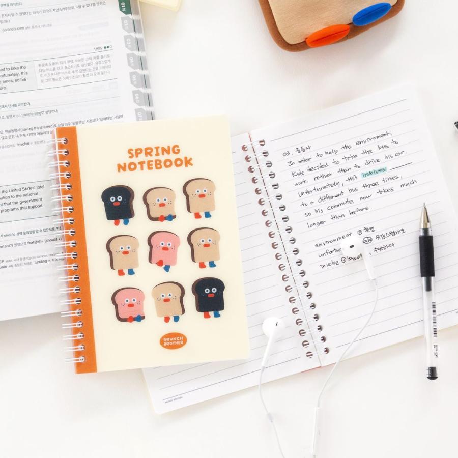 ブランチブラザー ノート・B6 メモ帳 トースト ダック イヌ 犬 コアラ キャラクター かわいい 韓国雑貨 横罫ノート ギフト プレゼント | MARK'S | 09