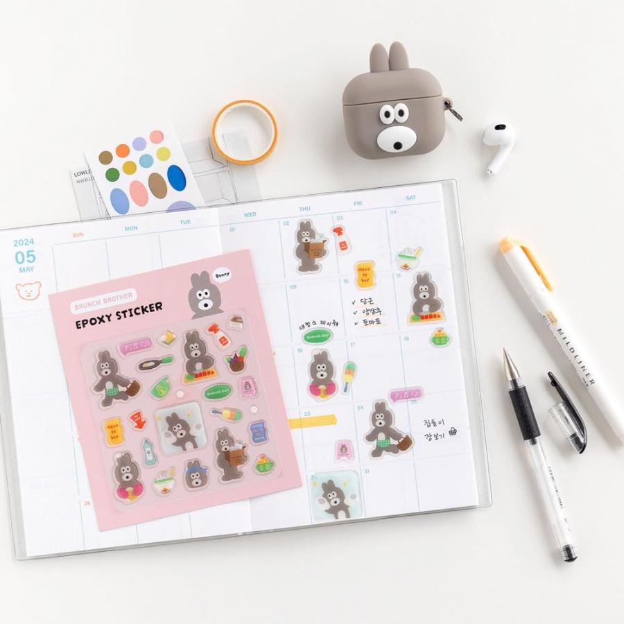 ブランチブラザー エポキシステッカー ロマネ ROMANE 韓国雑貨 Brunch Brother シール 犬 くま ベア ひよこ うさぎ コアラ キャラクター | MARK'S | 13