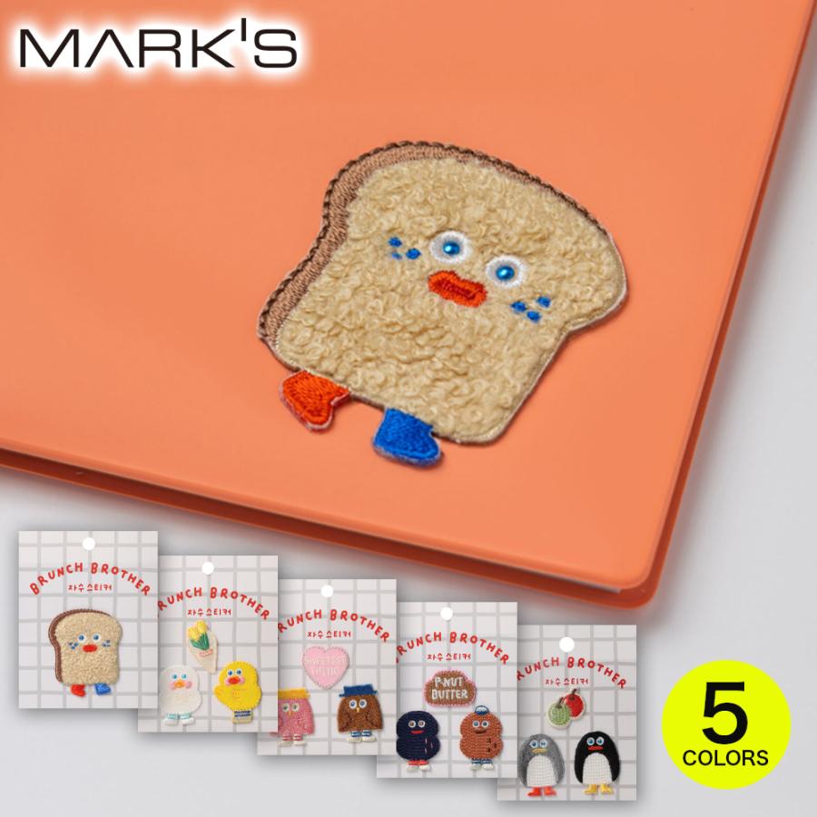MARK'S 刺繍ステッカー シール ダイカットシール パン アヒル