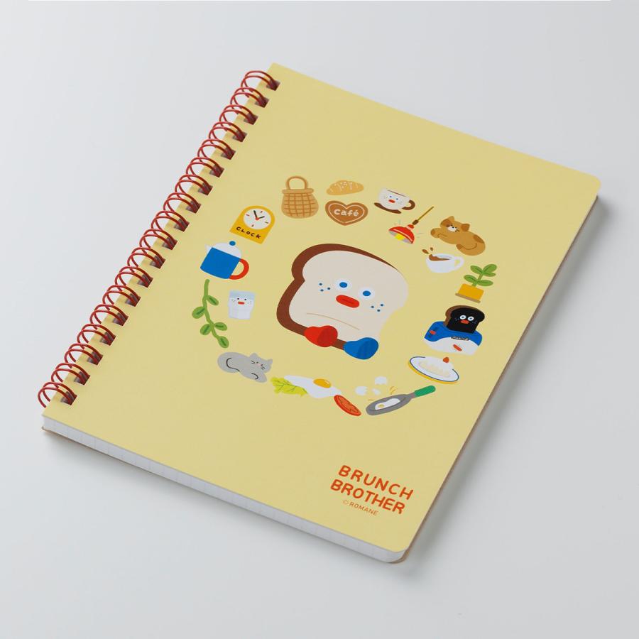 ブランチブラザー リングノート・B6 5mm方眼 中面柄入り 韓国雑貨 ロマネ キャラクター かわいい おしゃれ 日記 メモ 120ページ マークス | MARK'S | 08