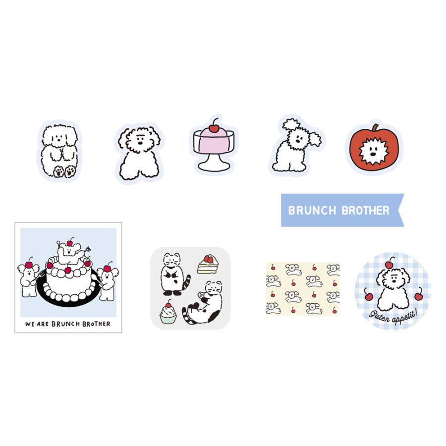 ブランチブラザー ステッカー シール セット パン くま 犬 猫  ROMANE 韓国雑貨 Brunch Brother ブランチブラザー マークス | MARK'S | 03