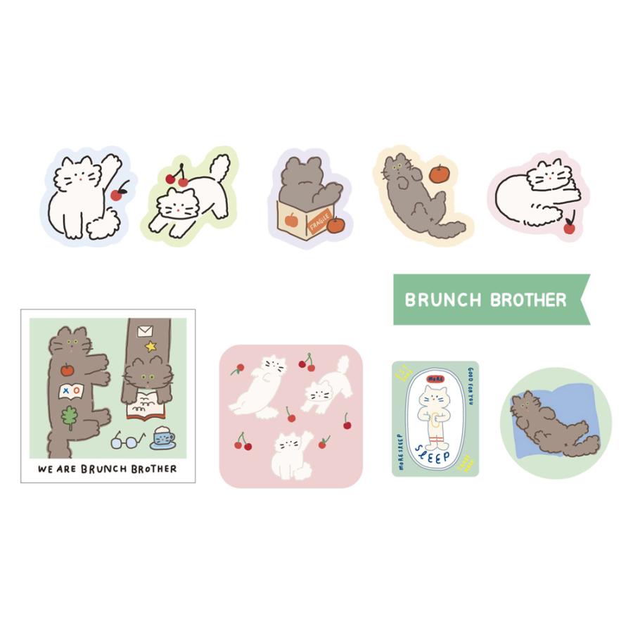 ブランチブラザー ステッカー シール セット パン くま 犬 猫  ROMANE 韓国雑貨 Brunch Brother ブランチブラザー マークス | MARK'S | 04