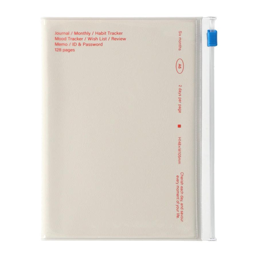 マークス 手帳 スケジュール帳 日付フリー 2日1ページ A6正寸 日付フリー・ウィークリースケジュール クリアスライドジッパー パステルカラー | MARK'S | 02