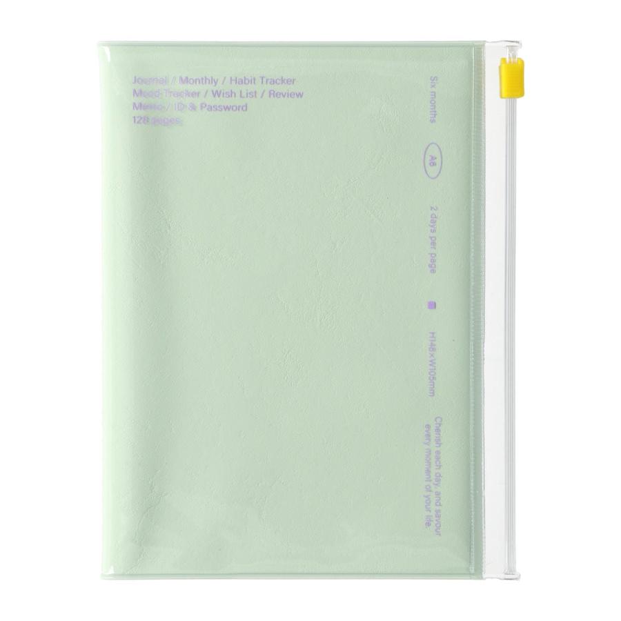 マークス 手帳 スケジュール帳 日付フリー 2日1ページ A6正寸 日付フリー・ウィークリースケジュール クリアスライドジッパー パステルカラー | MARK'S | 03