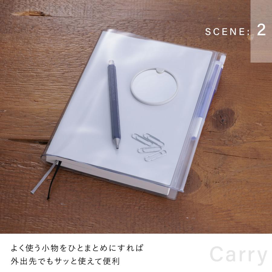 EDiT 手帳カバー 週間バーチカル用 B6変型 透明PVCカバー リフィル(レフィル)別売り シンプル ペンホルダー付 推し活 | MARK'S | 08