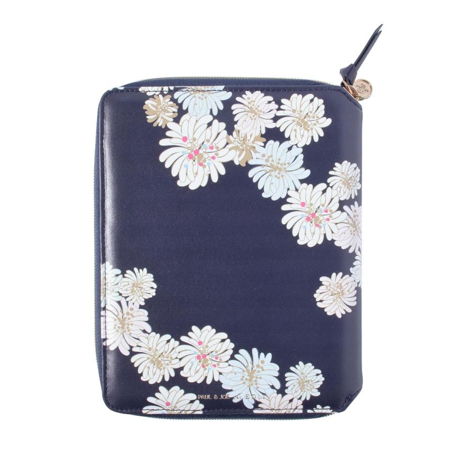 EDiT 手帳カバー  1日1ページ用 B6変型 ダイアリーカバー ポール&ジョー  クリザンテーム・ネイビー ラウンドジップ ペンホルダー付き カードポケット付き | PAUL&JOE | 01