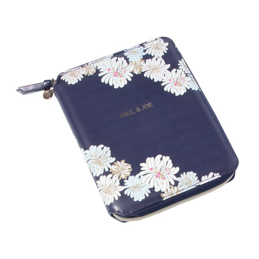 EDiT 手帳カバー  1日1ページ用 B6変型 ダイアリーカバー ポール&ジョー  クリザンテーム・ネイビー ラウンドジップ ペンホルダー付き カードポケット付き | PAUL&JOE | 02