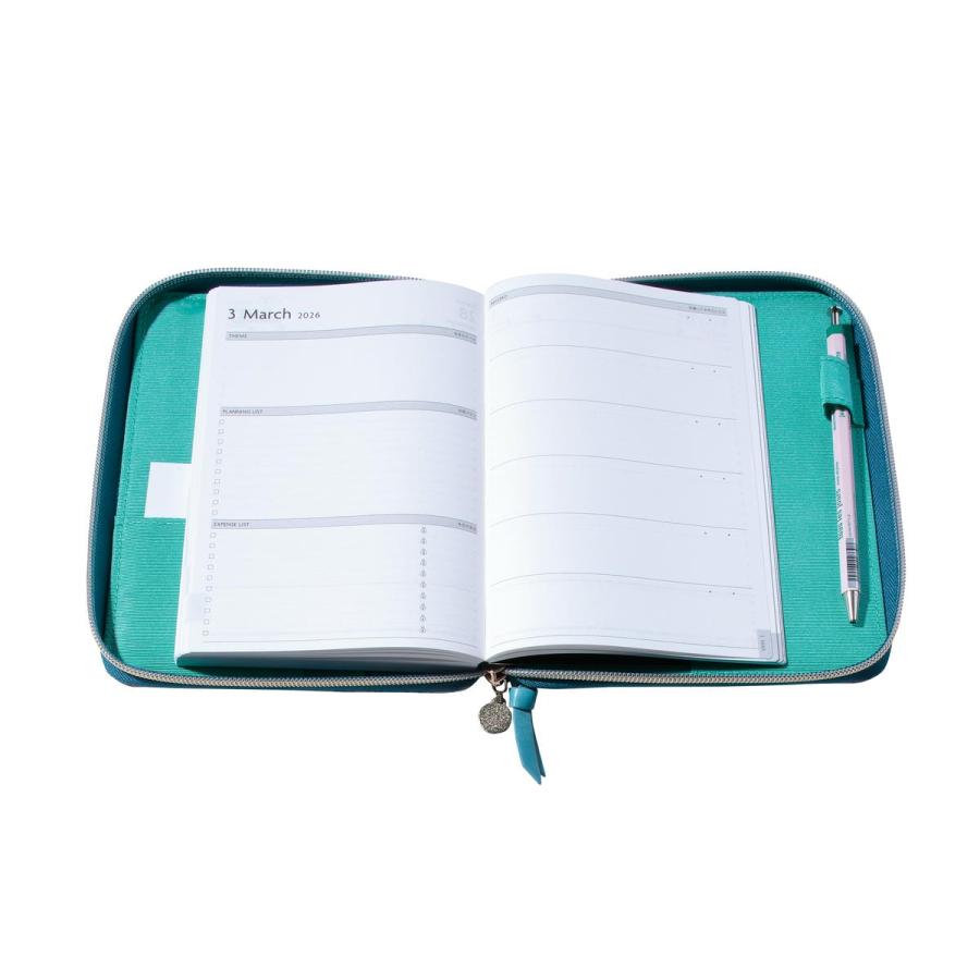 EDiT 手帳カバー 1日1ページ用 B6変型  ダイアリーカバー ポール&ジョー  ハイド・アンド・シーク ラウンドジップ ペンホルダー付き カードポケット付き | PAUL&JOE | 05