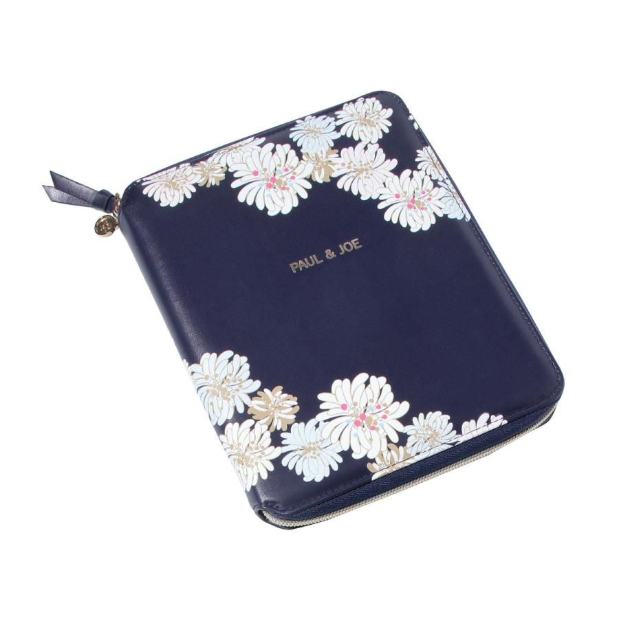 EDiT 手帳カバー 週間ノート用 セミA5 ダイアリーカバー ポール&ジョー  クリザンテーム・ネイビー ラウンドジップ ペンホルダー付き カードポケット付き | PAUL&JOE | 02